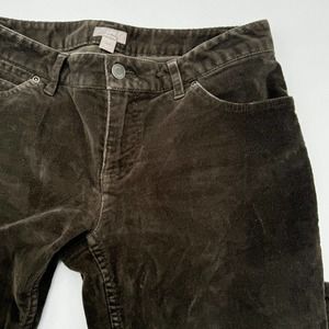 J Jill womens 4 Corduroy Chinos Pants Slim Leg Stretch Pockets Chocolate brown